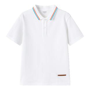 巴拉巴拉男童短袖T恤大童POLO衫夏季新款童装儿童白色上衣凉感潮t