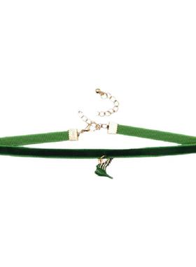 日系少女风绿色吊坠颈链脖子饰品