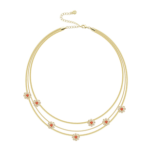 NARCII花满枝蔓非洲菊项链女轻奢叠链锁骨链吊坠毛衣链新年礼物