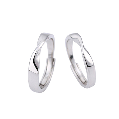 精致小众纯银情侣戒指莫比乌斯