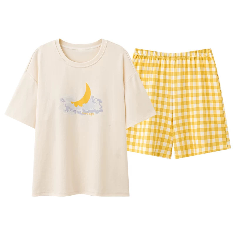 芬腾可安纯棉带胸垫家居服套装