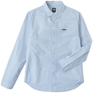 Lee25秋冬新品标准版翻领小Logo徽标男长袖衬衫休闲LMT010826T12