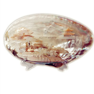 青岛贝雕礼品礼物栈桥景点贝雕画大贝壳工艺品摆件旅游纪念品包邮