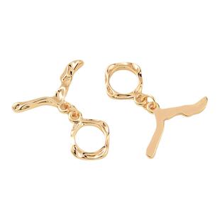 18K包金异形珍珠项链欧美风OT扣手工diy手链收尾连接搭扣头材料