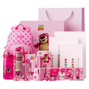 Disney迪士尼草莓熊书包文具礼盒套装女孩一二三四六年级小学生学习用品儿童幼儿园开学礼物电动套盒生日礼物