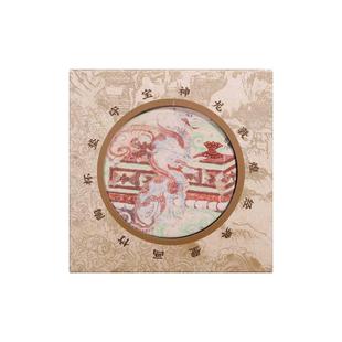 敦煌研究院 经典壁画竹陶杯垫 高级吸水杯垫茶托杯垫防烫隔热垫