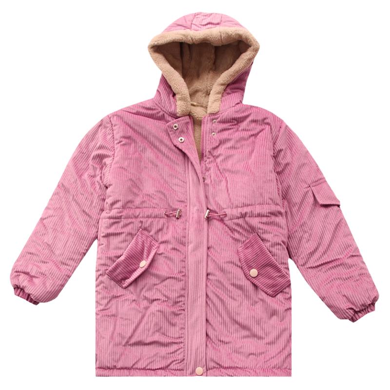女童灯芯绒加绒加厚外套秋冬季韩棉袄/棉服