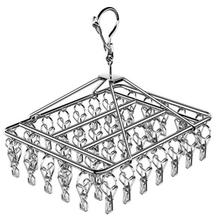 不锈钢袜夹晾衣架加粗晒袜子神器宿舍多夹子袜子架多功能内衣挂架