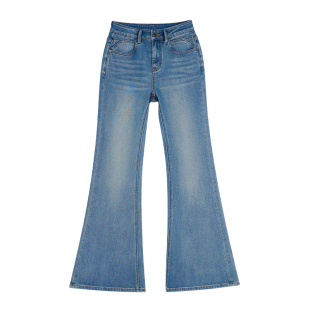 王家有鱼2026春季新款复古百搭微喇裤显瘦显高牛仔裤女款时尚裤子