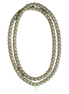 和田玉青玉沙枣青直切佛珠手串