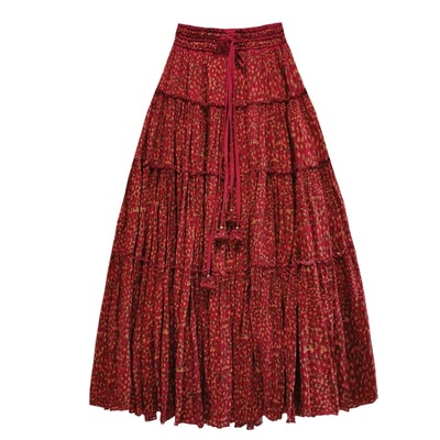 素心自制超大摆包邮碎花半身裙