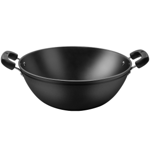 加厚老式铸铁加深炒锅电磁炉专用双耳铁锅大锅平底炒菜锅家用生铁