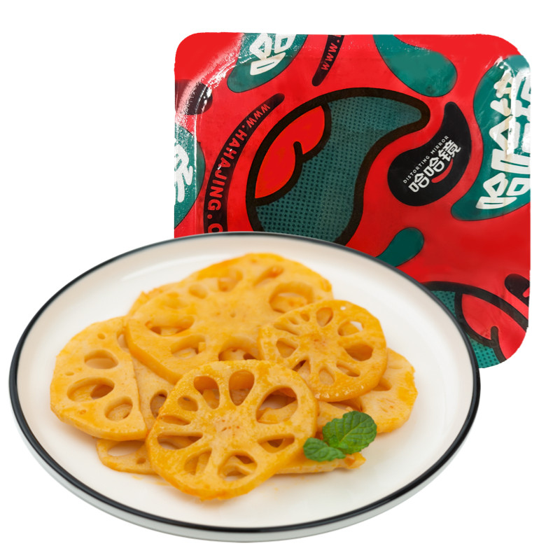 【哈哈镜食品旗舰店】锁鲜装 藕片140g 即食卤味下酒菜小吃零食