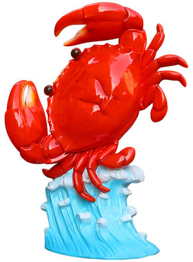 大闸蟹龙虾玻璃钢雕塑摆件