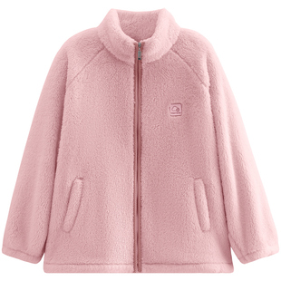 芬腾女士珊瑚绒睡衣秋冬季抗静电单件上衣女款加绒加厚长袖家居服