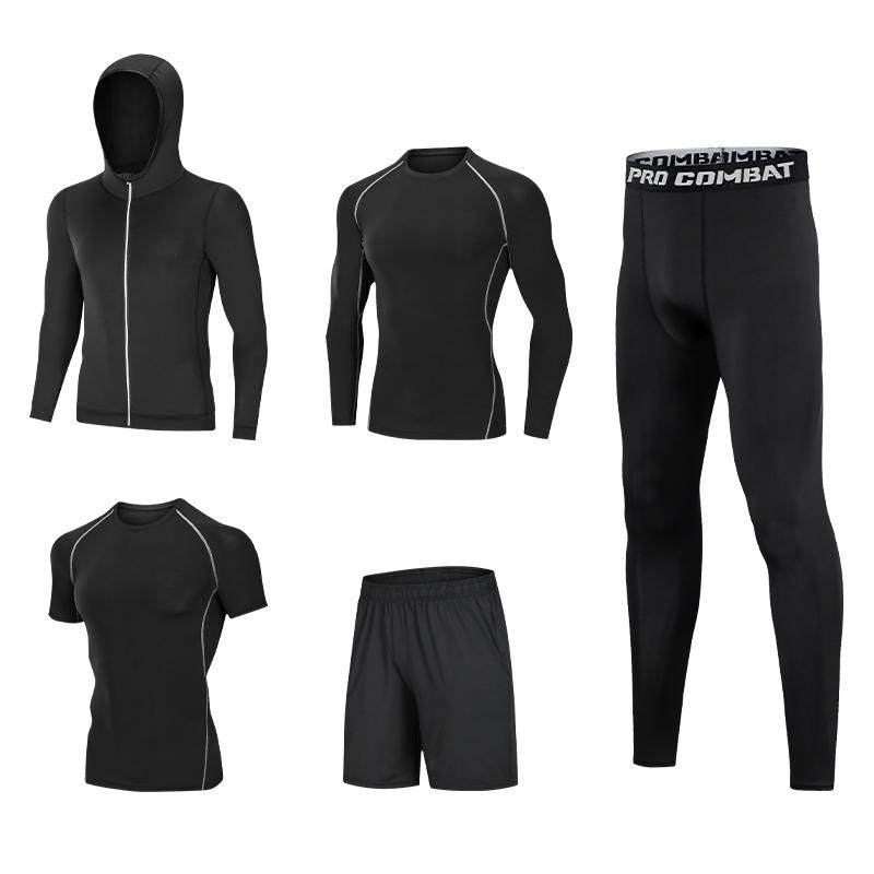 运动套装男秋冬季健身房衣服速干衣高弹紧身保暖跑步训练服冬天