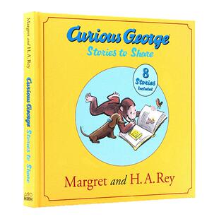 好奇猴乔治8个故事合集 Curious George Stories to Share 英文原版绘本 汪培珽第3阶段 Margret Rey 精装图画书绘本