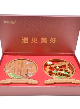 桃木摆件稳如泰山和谐景泰蓝遇见美好