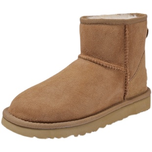 5854短筒雪地靴女经典款桑坡短靴羊皮毛一体低帮冬季保暖东北棉鞋