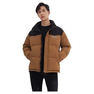 【保暖鹅绒服】古鲨拼接立领羽绒服男美拉德时尚高端保暖外套冬