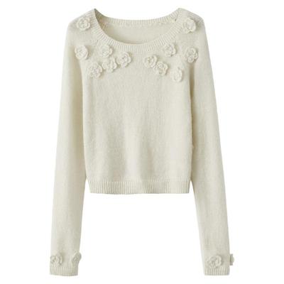 【清仓秒杀】春秋季修身设计感韩系上衣露肩毛衣小众别致针织衫女