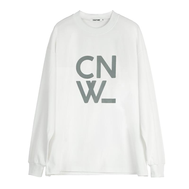 CANOTWAIT_立体大logo长袖T恤衫