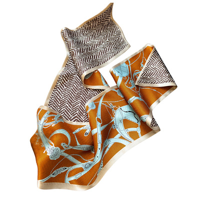 真丝长条丝巾飘带窄围巾搭衬衫