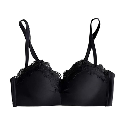 无痕蕾丝边内衣女小胸聚拢显大胸上托防下垂性感无钢圈文胸罩套装