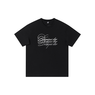 FORNINES刺绣短袖T恤男女潮牌夏季情侣装上衣重磅纯棉半袖打底衫