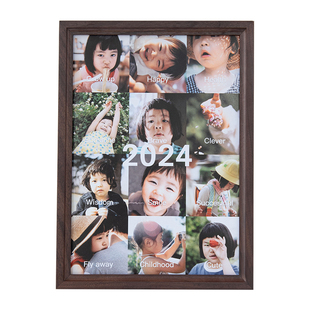 时几初纪念日年度周年高级照片定制diy情侣礼物A4九宫格结婚相框