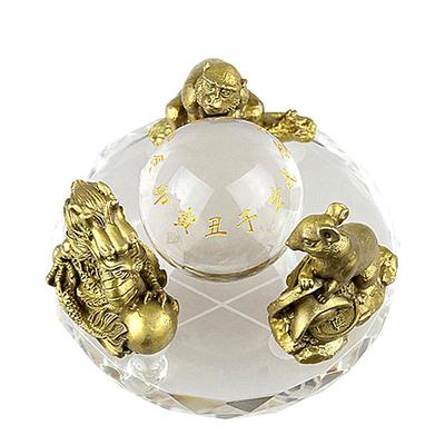 十二生肖摆件虎马狗蛇鸡牛水晶球