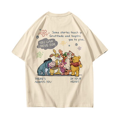 维尼纯棉短袖tT恤男女2025夏季