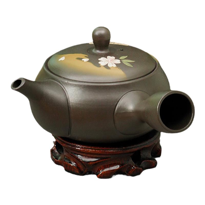 日本进口常滑烧樱花急须壶日式手工侧把防烫过滤功夫茶具冲泡茶壶