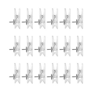 木质图钉夹子透明工字钉小木夹子按钉软木板固定照片墙毛毡板学生用幼儿园展示墙毛毡板钉子相片夹挂墙夹子A1