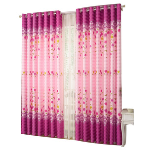 北欧风透光窗帘成品公主风简约现代卧室客厅遮阳布出租房简易纱帘