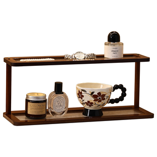 新中式入户玄关钥匙收纳置物架创意中古风鞋柜装饰摆件法式高级感