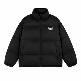 明星同款lemanism高充绒腊肠狗魔术贴棕色羽绒服男冬季情侣款保暖