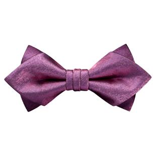 深紫色闪亮领结婚礼男士高档纯色新郎伴郎演出宴会蝴蝶结bowtie