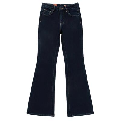 第五街中腰加绒加厚喇叭牛仔裤