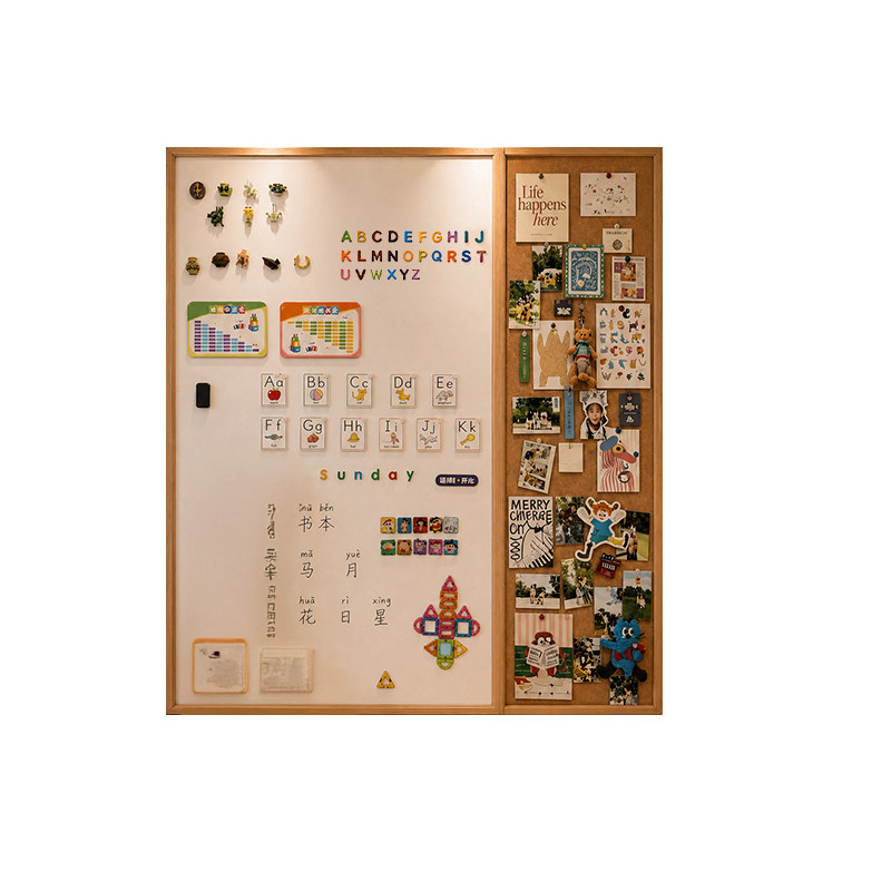 哑光珐琅白板软木框挂墙易擦写