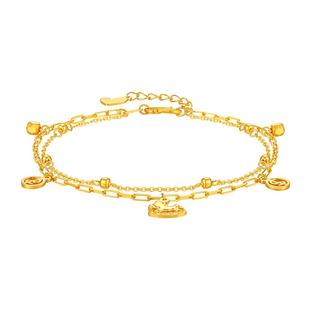 TSL谢瑞麟马上有钱黄金手链5G足金铜钱手串计价黄金XQ342