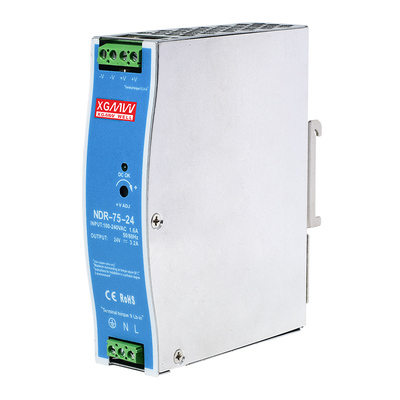 明伟超薄EDR/NDR导轨式开关电源NDR-75W-12V 24V直流DC24V电源