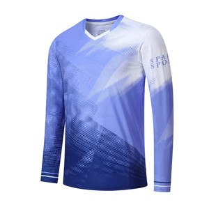 长袖羽毛球服套装男女速干长袖定制比赛训练运动服排球服团队印字