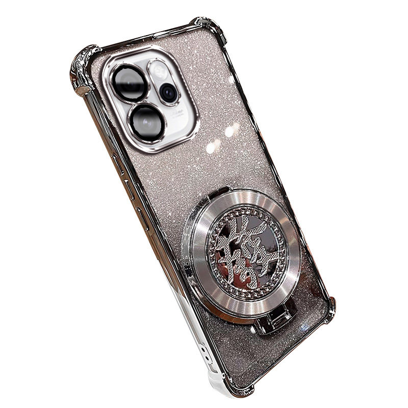 适用oppoReno15手机壳高级reno15新款Reno15Pro国潮陀螺支架PLA110网红闪粉软壳ren015pr0全包镜头PLV110防摔