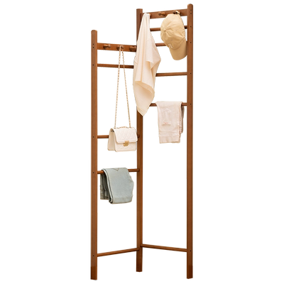 木马人转角挂衣架落地衣帽架