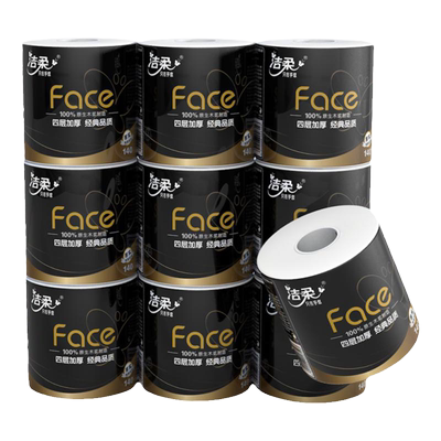洁柔黑face卷纸无香4层140g10卷