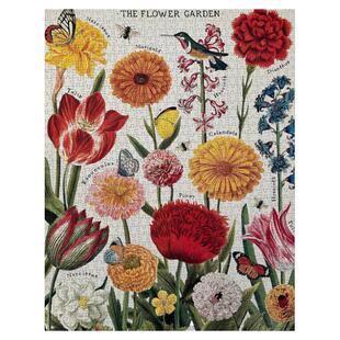 Cavallini拼图1000片美国进口美式复古成人益智玩具治愈裱框花园