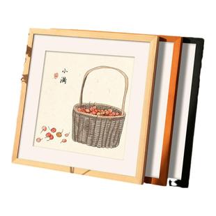 实木画框装裱相框挂墙38国画字画书法十字绣空框正方形50定制框架