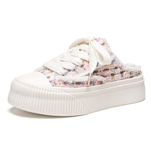 回力厚底帆布鞋女鞋2025新款休闲板鞋包头外穿懒人一脚蹬半拖鞋女