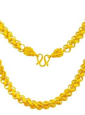 正品越南沙金项链男粗龙骨泰国链仿真黄金项链加宽蛇骨大金链